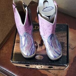 Old West Glittery Pink and Silver Boots